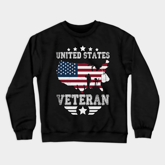 United States Veteran Crewneck Sweatshirt by paola.illustrations